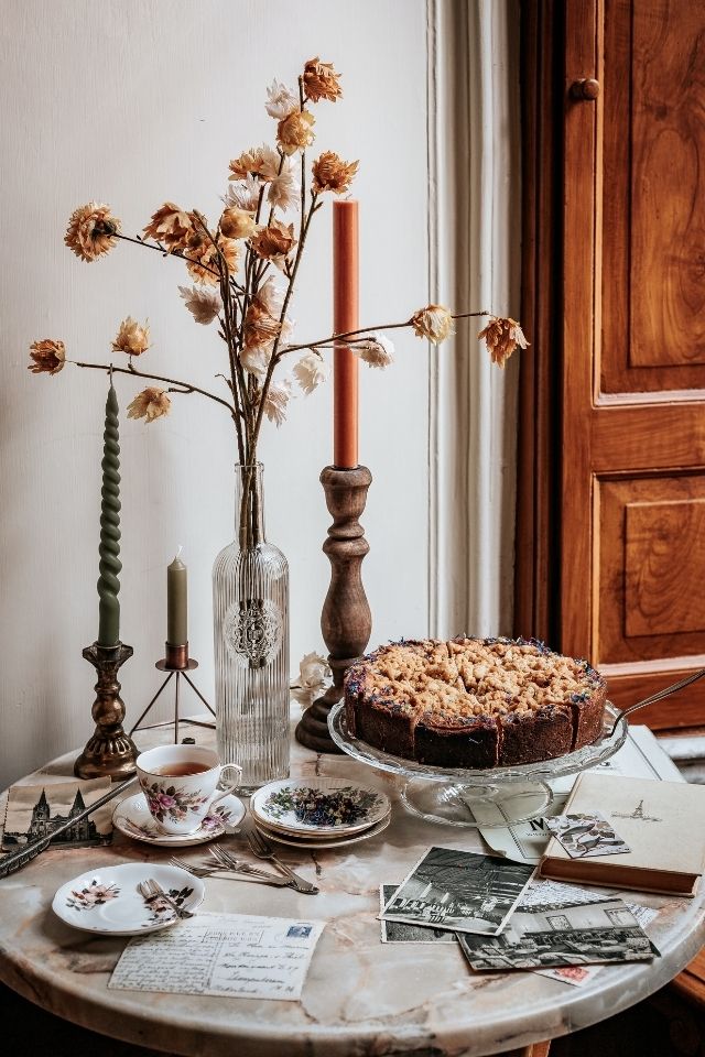 Antique and vintage candle holders and tea time